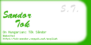 sandor tok business card